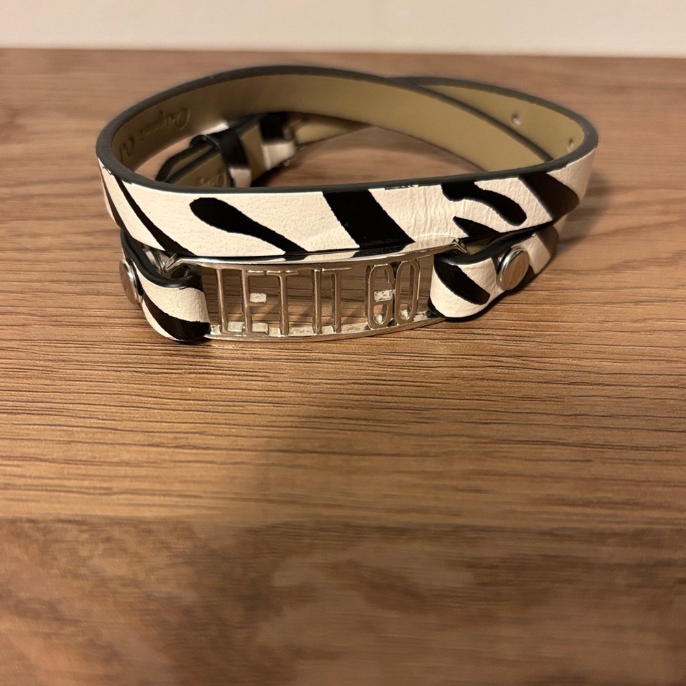 Origami Owl Zebra Print Wrap Bracelet with Silver Accents